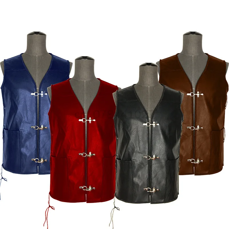 Medieval Men Vest Black Biker Motorcycle Hip Hop Waistcoat Knight Retro Vest Punk Male Faux Leather Solid Sleeveless Jacket PU
Medieval Men Vest Black Biker Motorcycle Hip Hop Waistcoat Knight Retro Vest Punk Male Faux Leather Solid Sleeveless Jacket PU