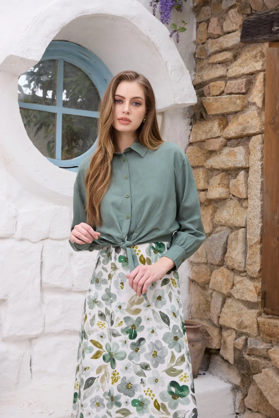 AS SS26 linen shirt + print dress collection high quality print linen and knitting cardigan woman outfit
AS SS26 linen shirt + print dress collection high quality print linen and knitting cardigan woman outfit