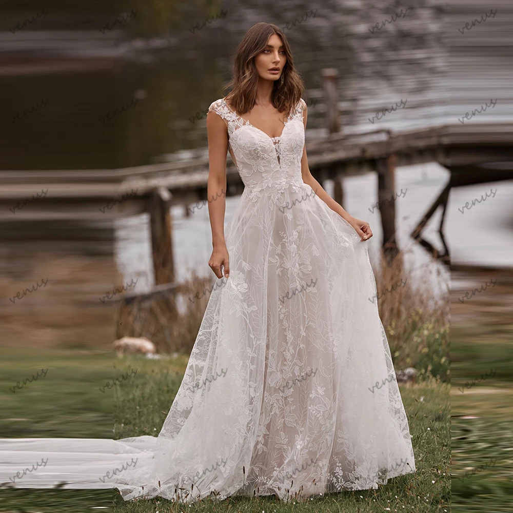 Gorgeous Wedding Dresses A Line Tulle Tiered Bridal Gowns Lace Appliques Sleeveless V Neck Vestidos De Novia Customized 2025
Gorgeous Wedding Dresses A Line Tulle Tiered Bridal Gowns Lace Appliques Sleeveless V Neck Vestidos De Novia Customized 2025