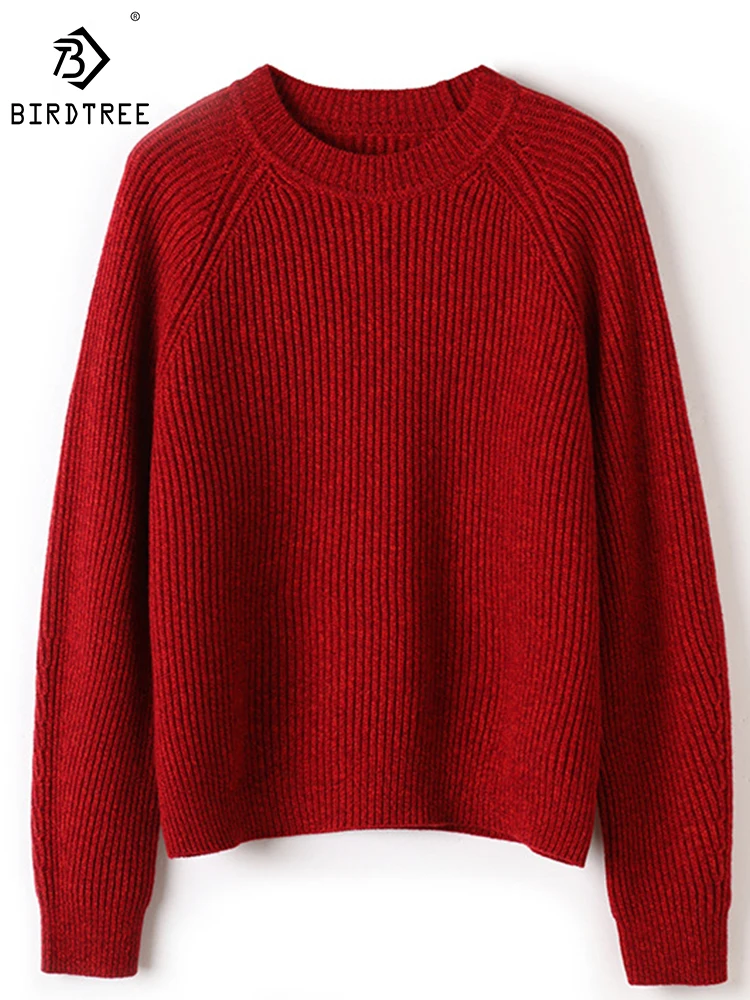 Birdtree 100%Wool Pullover Round Neck Solid Loose Retro Slouchy Style Versatile Comfortable Commute Sweater Fall Winter T3N574QD
Birdtree 100%Wool Pullover Round Neck Solid Loose Retro Slouchy Style Versatile Comfortable Commute Sweater Fall Winter T3N574QD