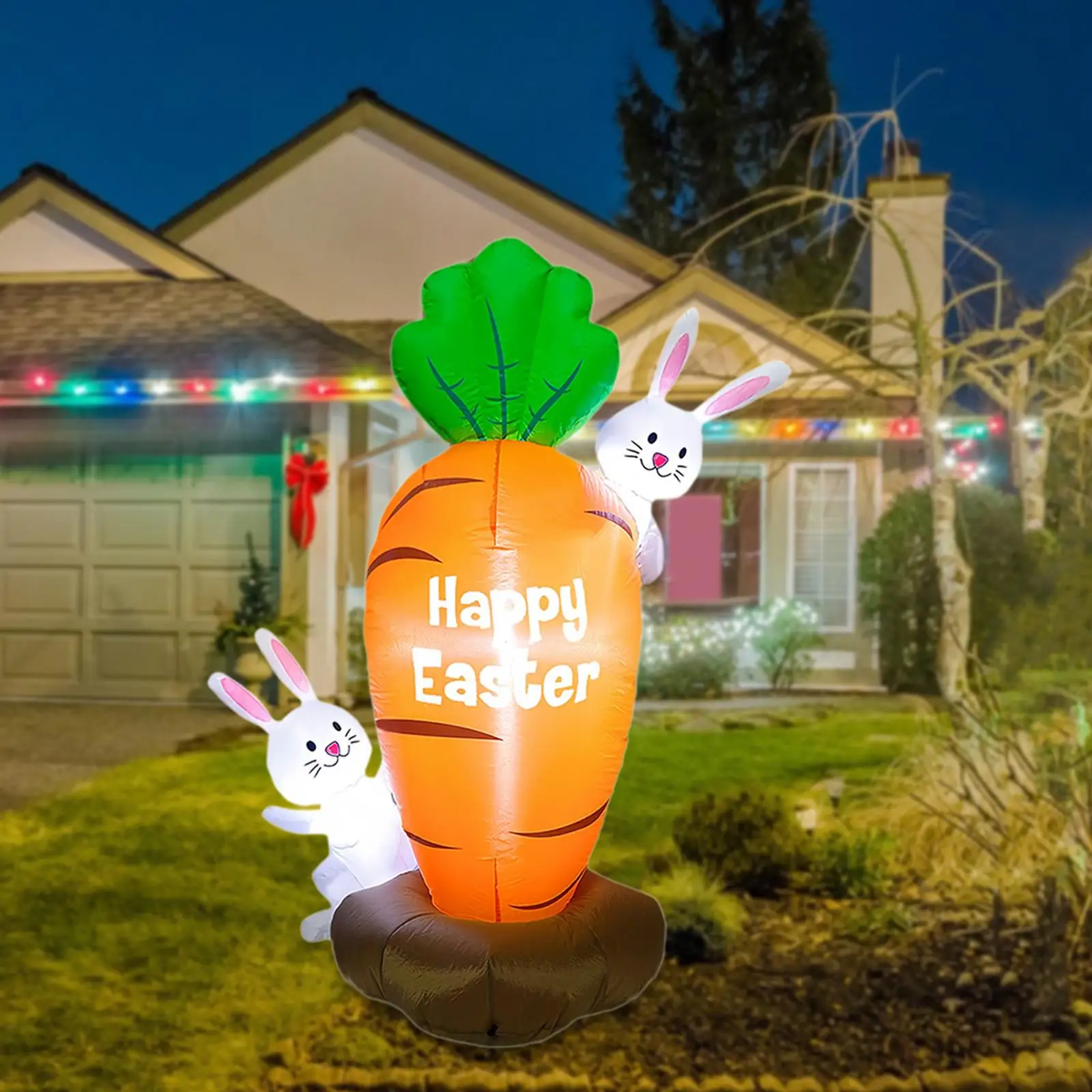 Weatherproof Inflatable Prop LED Lighted Easter Bunny and Carrot for Outdoor Garden Lawn Indoor Festive Decorations
Weatherproof Inflatable Prop LED Lighted Easter Bunny and Carrot for Outdoor Garden Lawn Indoor Festive Decorations