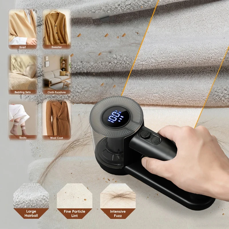 Rechargeable portable electric lint trimmer, 1500 mah battery, suitable for clothes, furniture, sofas and blankets
Rechargeable portable electric lint trimmer, 1500 mah battery, suitable for clothes, furniture, sofas and blankets