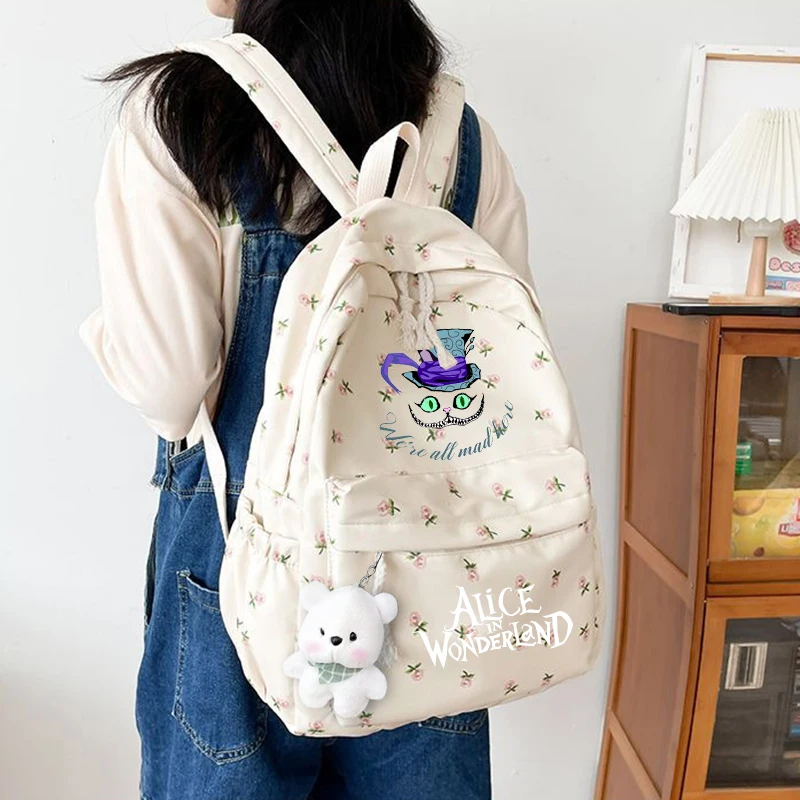 Alice in Wonderland Student School Backpack Floral White School Bags For Teenage Girls Women's Backpack Book Bag Nylon Rucksack
Alice in Wonderland Student School Backpack Floral White School Bags For Teenage Girls Women's Backpack Book Bag Nylon Rucksack