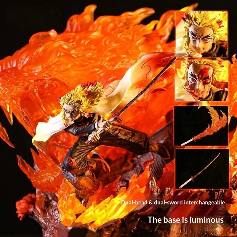 Аниме-фигурка Ренгоку Кёджуро, статуэтка GK с двумя сменными лицами, сменными мечами и светящейся подставкой с эффектом пламени
Аниме-фигурка Ренгоку Кёджуро, статуэтка GK с двумя сменными лицами, сменными мечами и светящейся подставкой с эффектом пламени