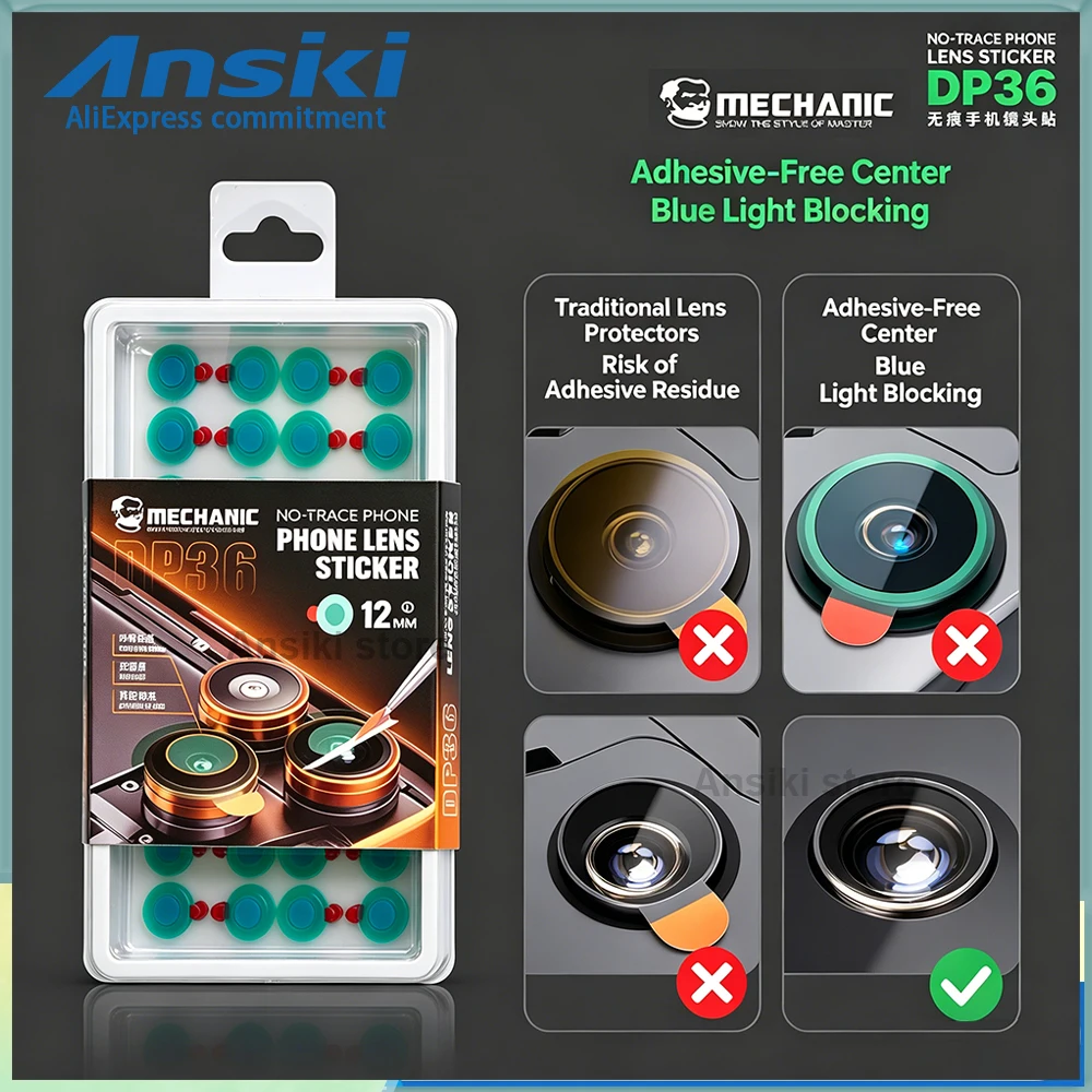 MECHANIC DP36 No-Trace Phone Lens Sticker 12mm No Residue Dust-Free Film for mobile phone repair tool lens protective film
MECHANIC DP36 No-Trace Phone Lens Sticker 12mm No Residue Dust-Free Film for mobile phone repair tool lens protective film