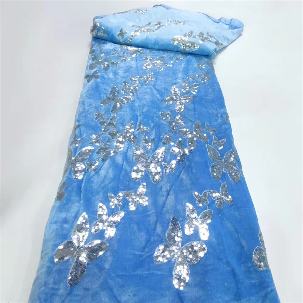 Blue African Velvet Lace Fabric 2024 Nigerian Lace 5 Yards French Velvet Lace Sequin Fabric For Party Wedding Dress SewingW134-1
Blue African Velvet Lace Fabric 2024 Nigerian Lace 5 Yards French Velvet Lace Sequin Fabric For Party Wedding Dress SewingW134-1