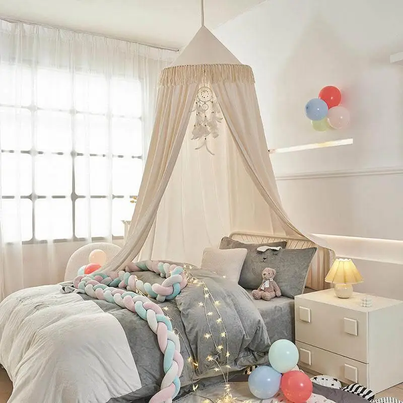 Princess Style Children's Room Bed Curtain round Top Tassel Drapery Hanging Ceiling Light Blocking Bedroom Decorative Treatment
Princess Style Children's Room Bed Curtain round Top Tassel Drapery Hanging Ceiling Light Blocking Bedroom Decorative Treatment