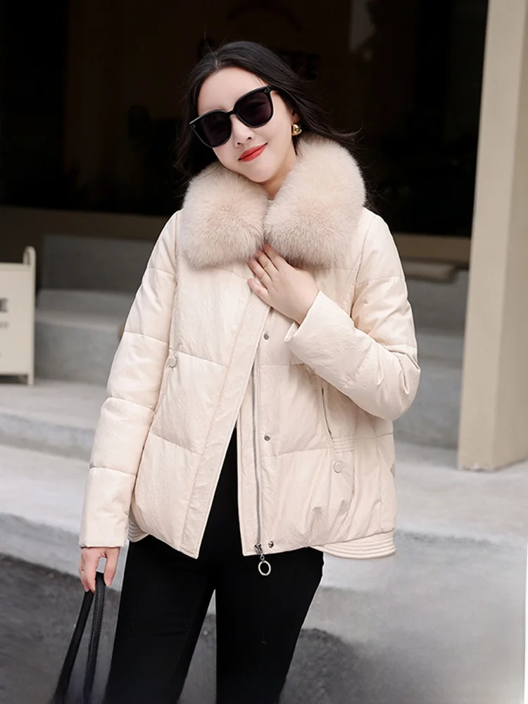 Женская короткая куртка из натуральной овчины с меховым воротником, большие размеры, теплая, для повседневной носки, модная
Женская короткая куртка из натуральной овчины с меховым воротником, большие размеры, теплая, для повседневной носки, модная