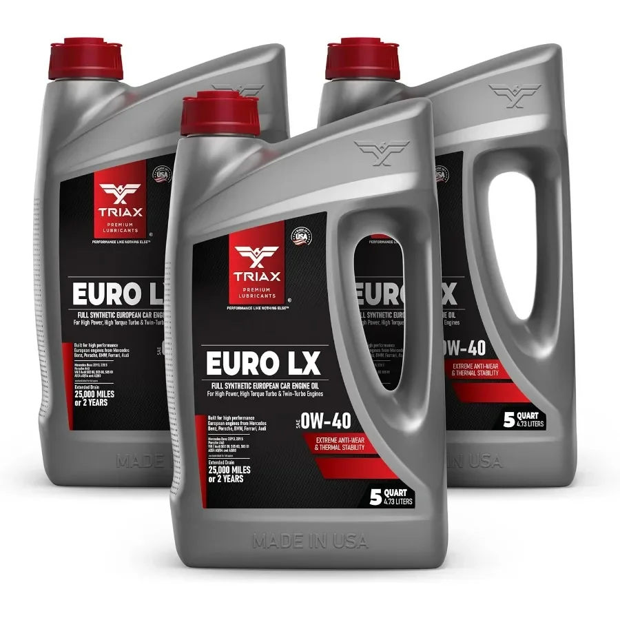 Euro LX 0W40 Full Synthetic European Car Engine Oil PAO Esters 25K Miles OEM Grade Compatible with A3 B4 VW502.00 BMW LL01 229.
Euro LX 0W40 Full Synthetic European Car Engine Oil PAO Esters 25K Miles OEM Grade Compatible with A3 B4 VW502.00 BMW LL01 229.