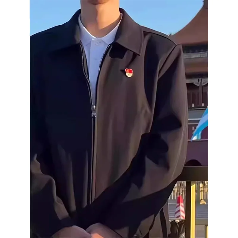 Adstrative Collar Jaet for Young Men Spring Autumn Oversize Trendy Brand Outerwear Casual Loose Fit Zipper Closure
Adstrative Collar Jaet for Young Men Spring Autumn Oversize Trendy Brand Outerwear Casual Loose Fit Zipper Closure