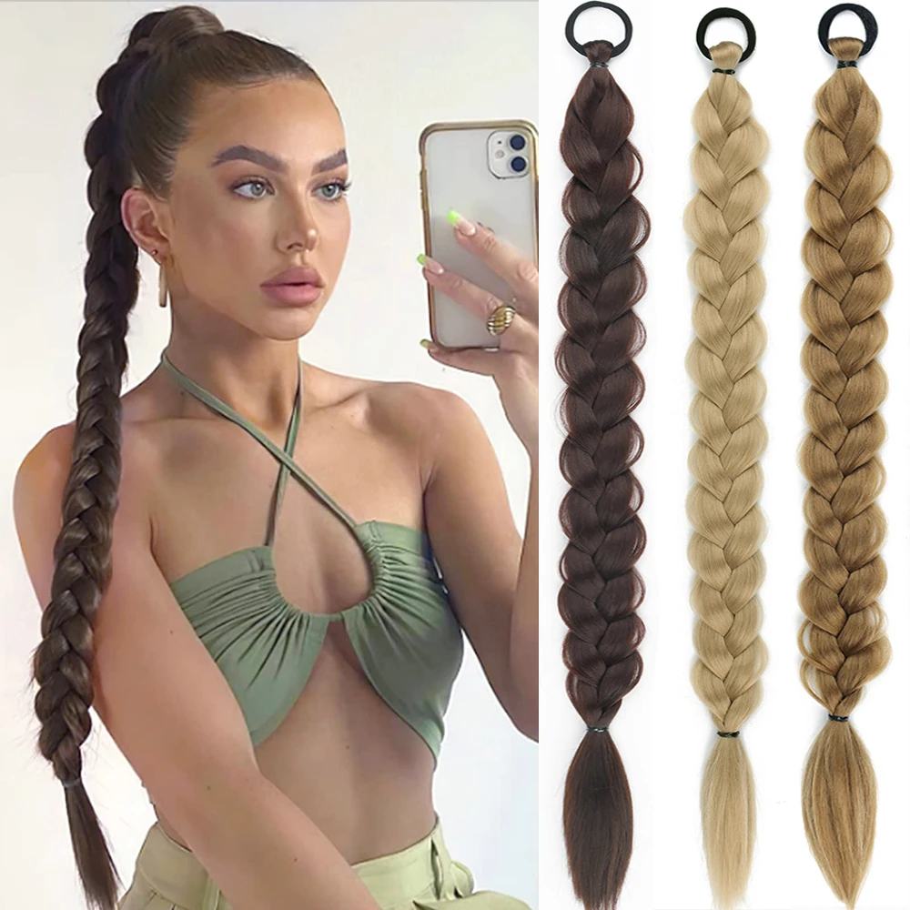 24 Inch Synthetic Long Twist Braided Ponytail Extensions With Rubber Band Boxing Braided Hair Extensions For Women Daily Use
24 Inch Synthetic Long Twist Braided Ponytail Extensions With Rubber Band Boxing Braided Hair Extensions For Women Daily Use