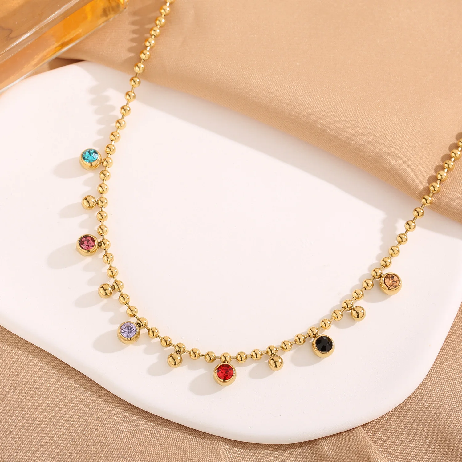 Vnox Trendy Stainless Steel Colored Zirconia Crystal Beaded Necklaces for Women, Colorful Stones Bohemian Beach Choker Jewelry
Vnox Trendy Stainless Steel Colored Zirconia Crystal Beaded Necklaces for Women, Colorful Stones Bohemian Beach Choker Jewelry
