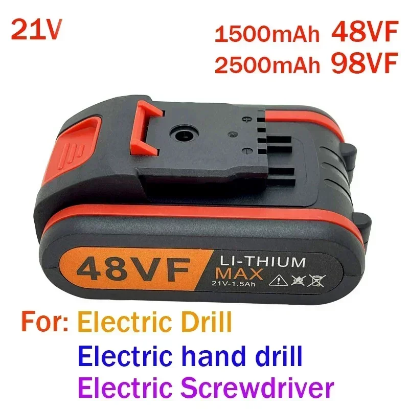 48VF.98VF 21V 1500mAh 2500mAh 100% New Universal Rechargeable Battery for Power Tools Electric Screwdriver Electric Pistol Drill 
48VF.98VF 21V 1500mAh 2500mAh 100% New Universal Rechargeable Battery for Power Tools Electric Screwdriver Electric Pistol Drill