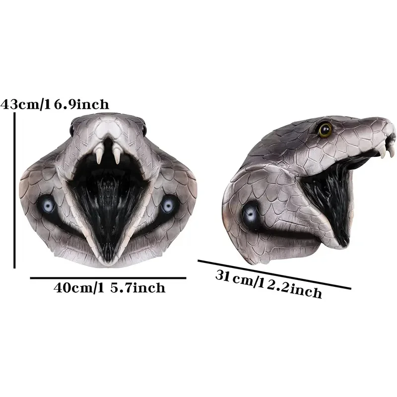 CyBulex жуткая маска змеи, реалистичная страшная голова кобры, маска животного для Хэллоуина, косплей, карнавальный вечерние маскарадный костюм
CyBulex жуткая маска змеи, реалистичная страшная голова кобры, маска животного для Хэллоуина, косплей, карнавальный вечерние маскарадный костюм