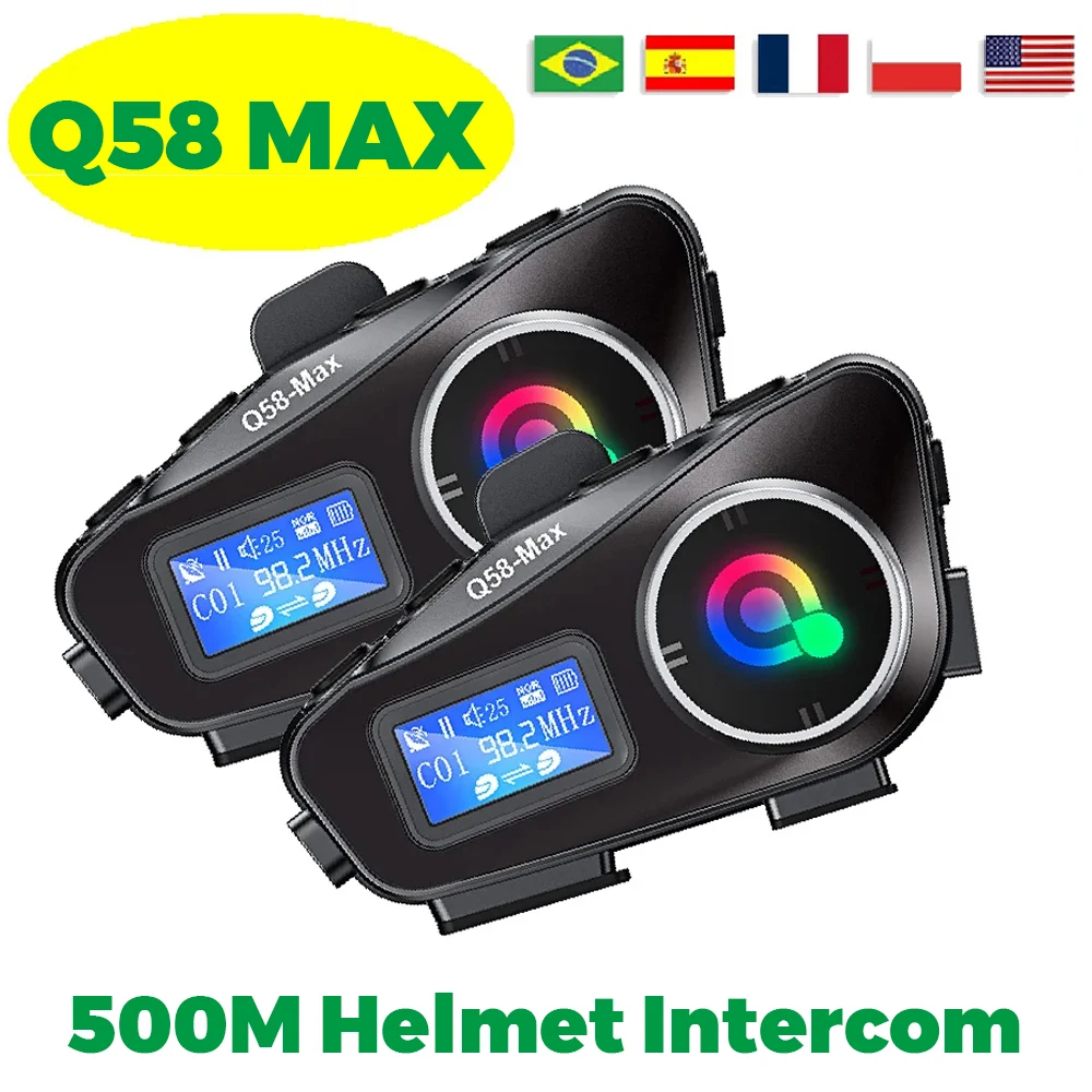 Q58 Motorcycle Helmet Bluetooth Intercom Headset LED Lighting Stereo FM Radio IP65 Waterproof Voice Assistant 500M Interphone
Q58 Motorcycle Helmet Bluetooth Intercom Headset LED Lighting Stereo FM Radio IP65 Waterproof Voice Assistant 500M Interphone