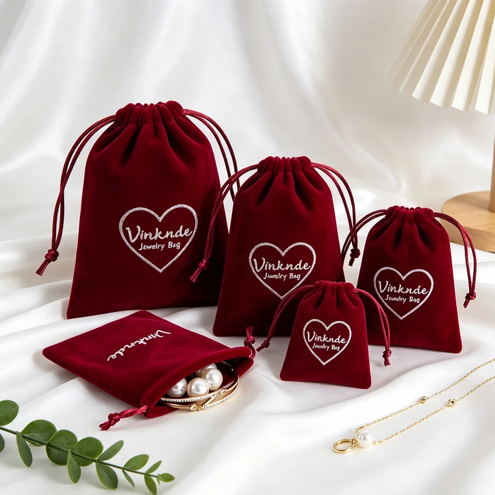 50/100pcs Burgundy Velvet Drawstring Bag Jewelry Gif Pouches Custom Logo Earrings Perfume Oil Candy Storage Bags Wedding Favor
50/100pcs Burgundy Velvet Drawstring Bag Jewelry Gif Pouches Custom Logo Earrings Perfume Oil Candy Storage Bags Wedding Favor
