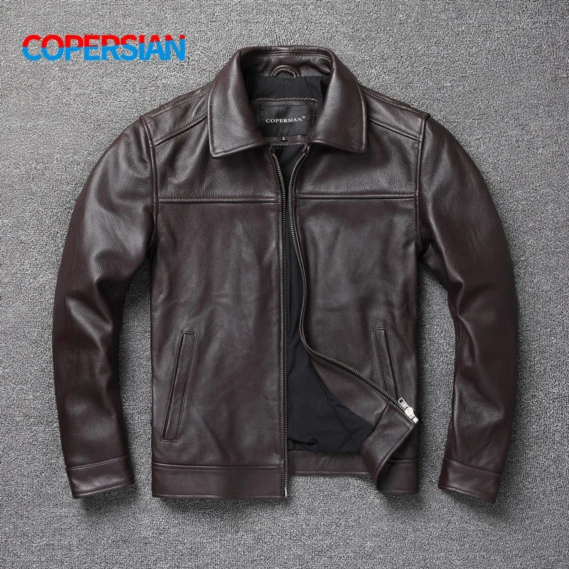 New 2024 Men's Top Leather Coat Dark Brown Slim Fit Short Large Size Motorcycle Clothes
New 2024 Men's Top Leather Coat Dark Brown Slim Fit Short Large Size Motorcycle Clothes