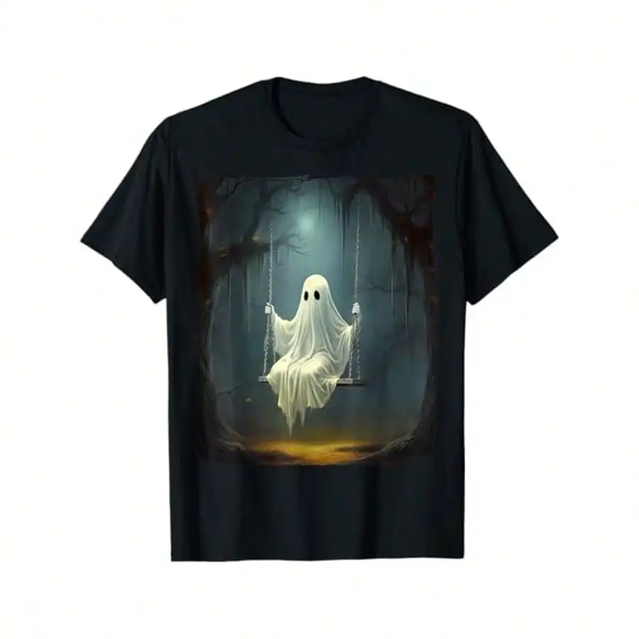 Vintage Floral Ghost On Swing In Forest Spooky Halloween T-Shirt, 100% Cotton, Halloween Thanksgiving Christmas Gift for Men
Vintage Floral Ghost On Swing In Forest Spooky Halloween T-Shirt, 100% Cotton, Halloween Thanksgiving Christmas Gift for Men
