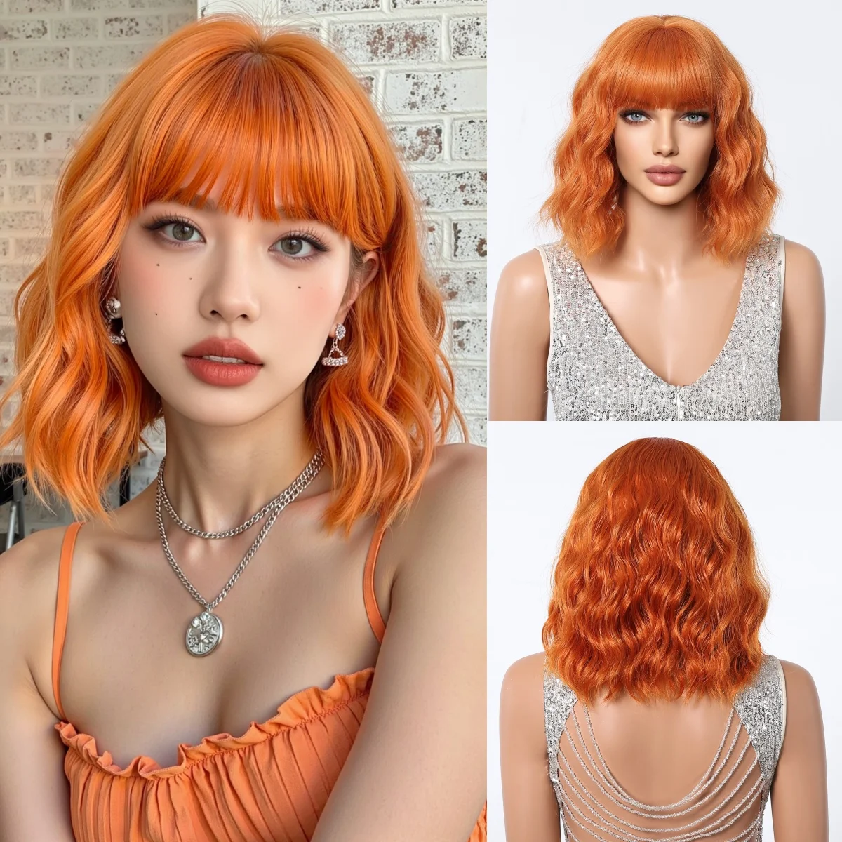 Оранжевые короткие волнистые парики из синтетических волос с челкой Оранжевый Фиолетовый Зеленый Парик для косплея для женщин Вечеринка Лолита Термостойкое волокно
Оранжевые короткие волнистые парики из синтетических волос с челкой Оранжевый Фиолетовый Зеленый Парик для косплея для женщин Вечеринка Лолита Термостойкое волокно
