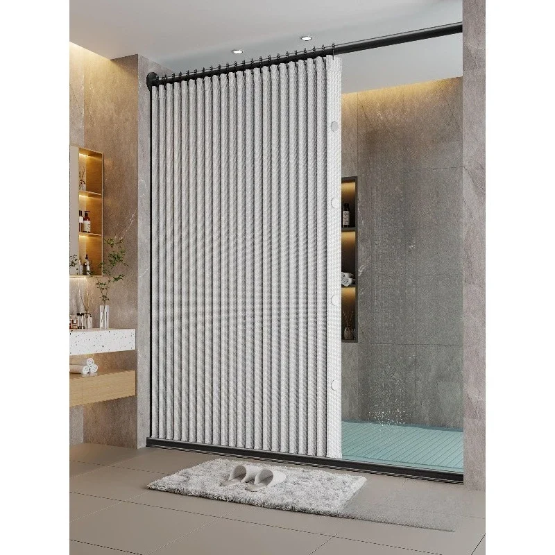 Partition curtain light luxury thickened non-punching bathroom folding invisible high-end dry and wet separation curtain
Partition curtain light luxury thickened non-punching bathroom folding invisible high-end dry and wet separation curtain