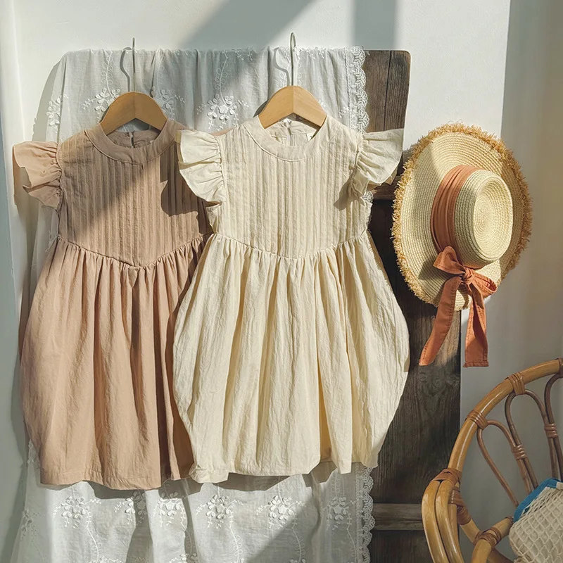Children's French Style Pleated Girls' Dress2025Summer Stand Collar Flutter Sleeve Sweet Princess Dress
Children's French Style Pleated Girls' Dress2025Summer Stand Collar Flutter Sleeve Sweet Princess Dress