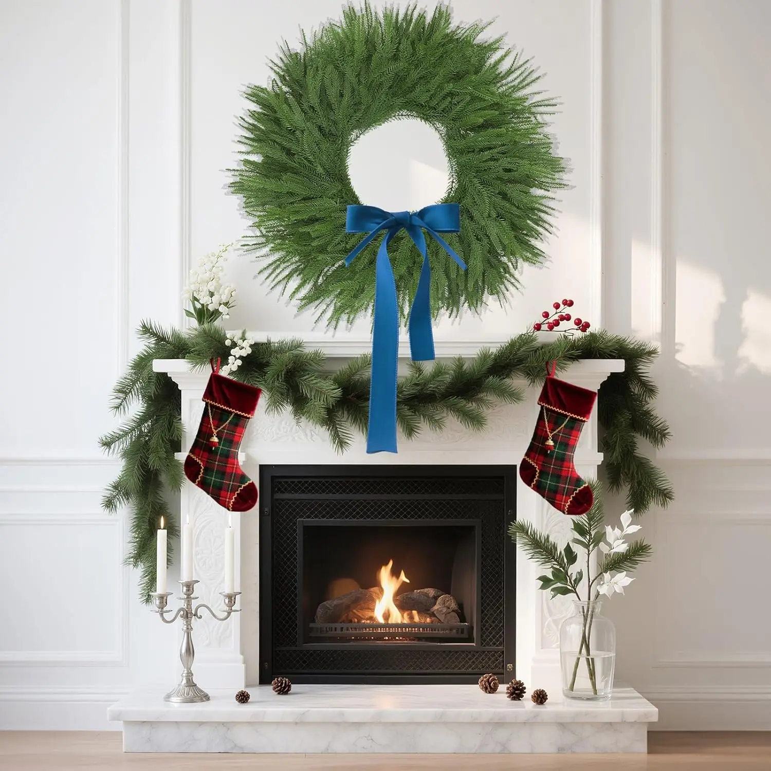 1pc Faux Christmas Tree Wreath, Lifelike Norfolk Pine for Wall, Window, Door & Porch Decor, Indoor/Outdoor Holiday Garland
1pc Faux Christmas Tree Wreath, Lifelike Norfolk Pine for Wall, Window, Door & Porch Decor, Indoor/Outdoor Holiday Garland