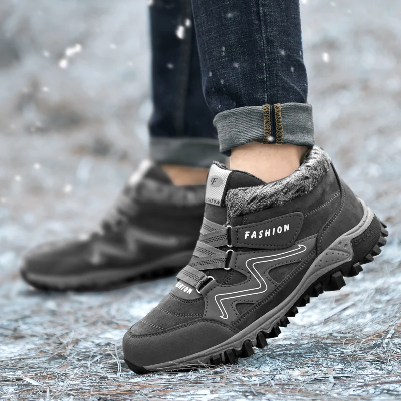 Mens Snow Boots black Wool Warm Ankle Boots lace up Winter Outdoor Anti slip Hiking Cotton Shoes male Fashion Plush shoes
Mens Snow Boots black Wool Warm Ankle Boots lace up Winter Outdoor Anti slip Hiking Cotton Shoes male Fashion Plush shoes