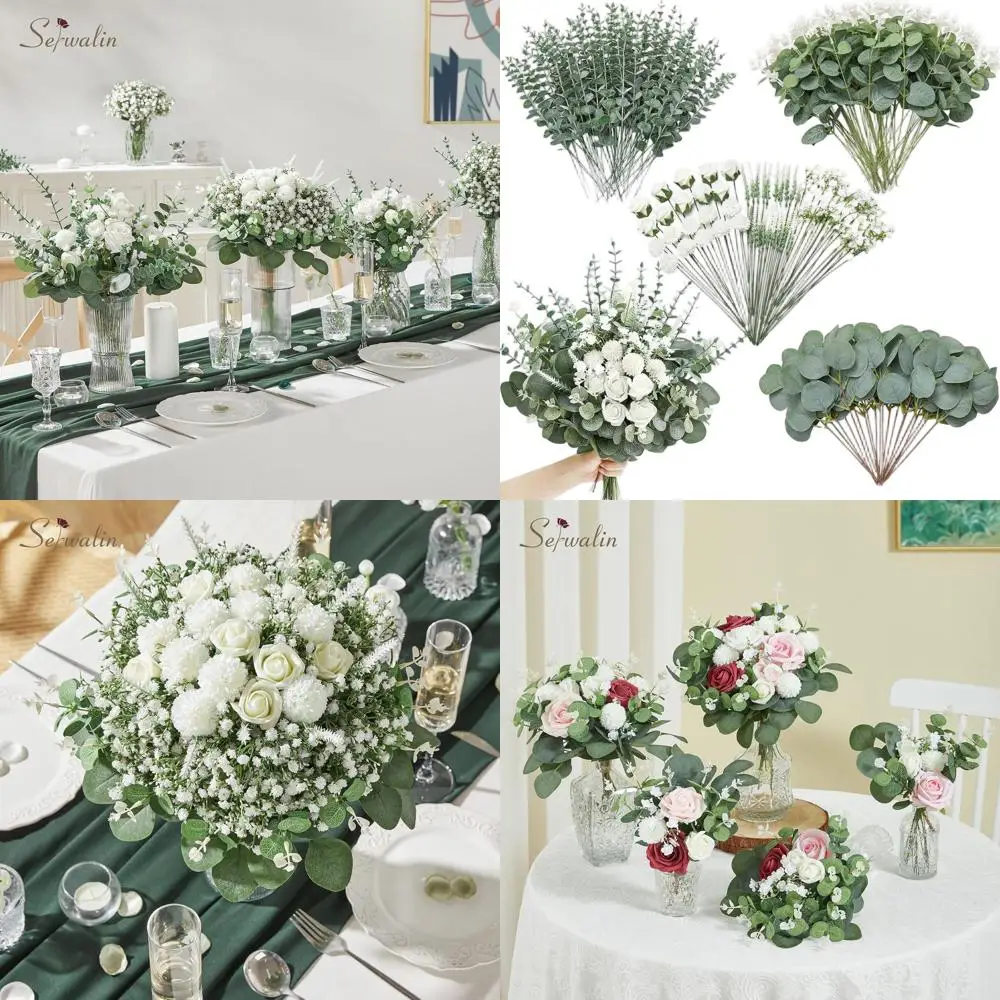 7 Varieties 200pcs Artificial Eucalyptus Stems, Faux Silver Dollar Leaves, Real Touch Greenery for Weddings, Home Decor & Center
7 Varieties 200pcs Artificial Eucalyptus Stems, Faux Silver Dollar Leaves, Real Touch Greenery for Weddings, Home Decor & Center