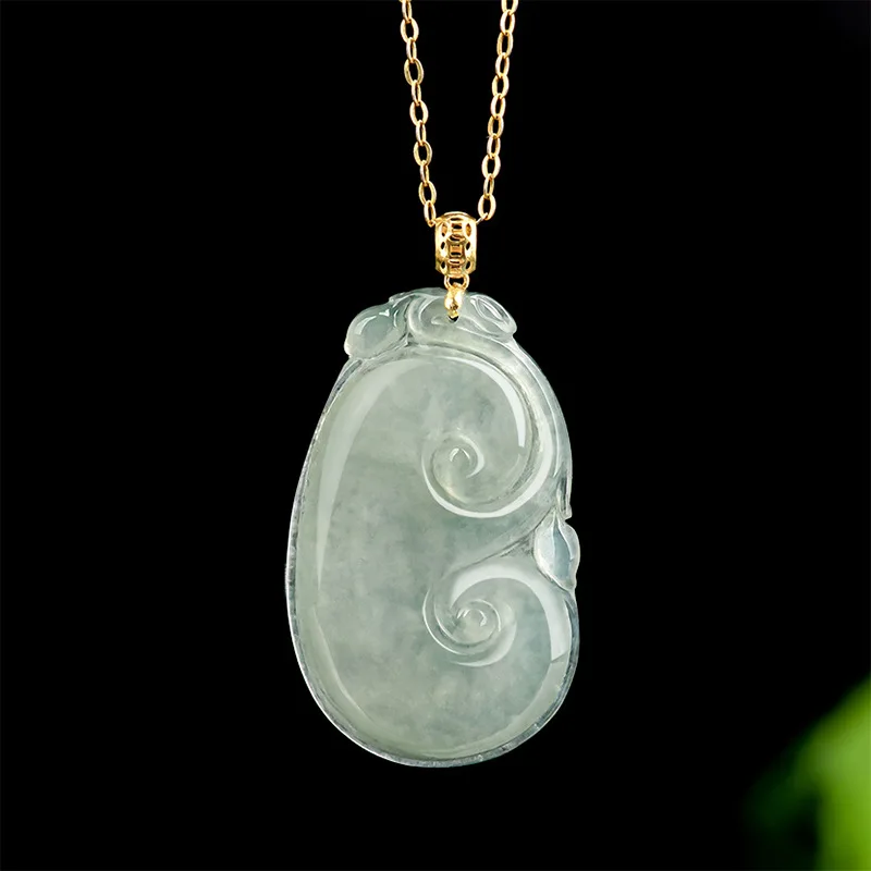 Natural Jade Oil Green Ruyi 18K Gold Ice Jadeite Pendant Jewelry Women's Gifts Necklace Fashion Charms Drop Shipping
Natural Jade Oil Green Ruyi 18K Gold Ice Jadeite Pendant Jewelry Women's Gifts Necklace Fashion Charms Drop Shipping