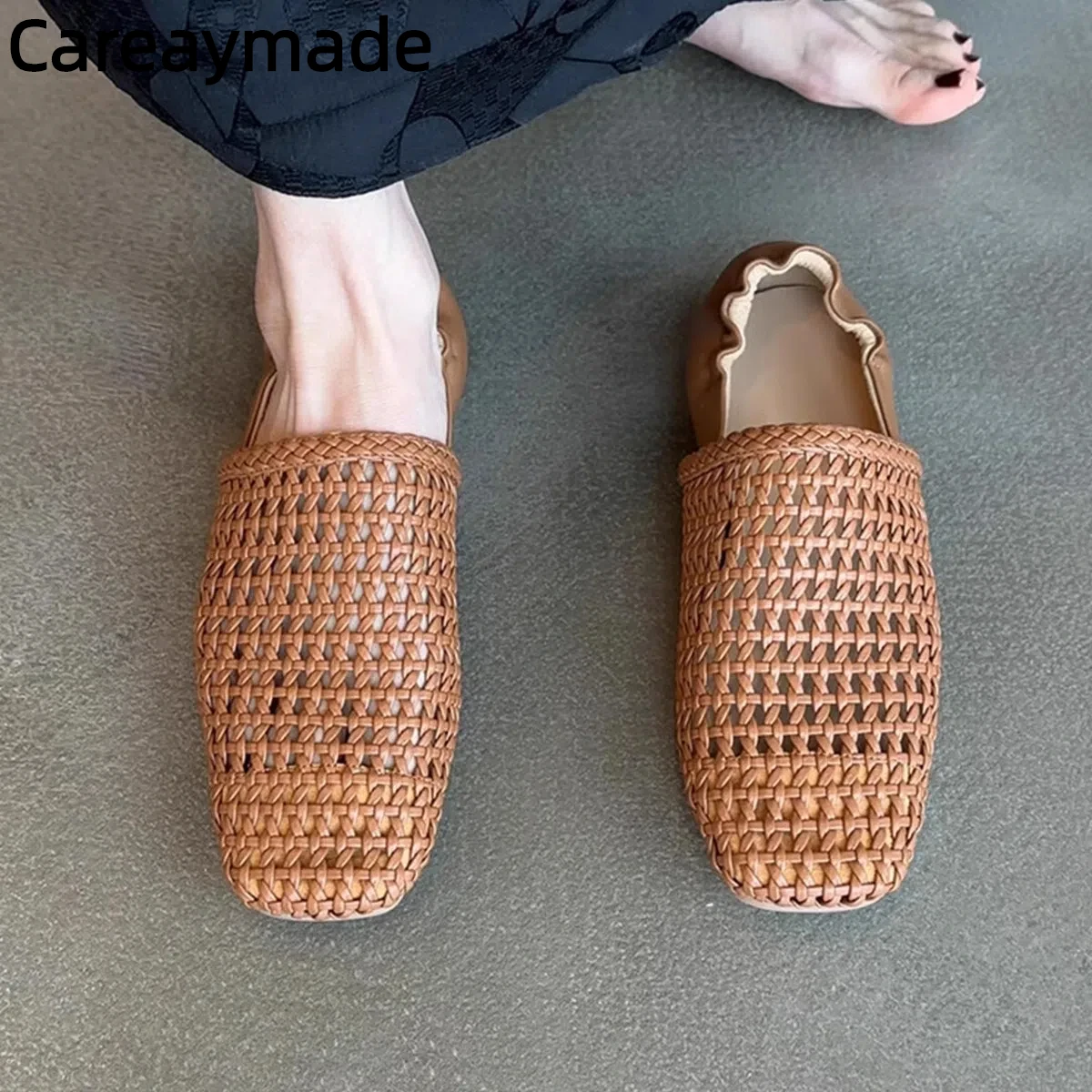 Careaymade-Genuine Leather women's ftats shoes,hand woven Hollow Breathable Single Shoes Outer Square Head Versatile Flat Shoes
Careaymade-Genuine Leather women's ftats shoes,hand woven Hollow Breathable Single Shoes Outer Square Head Versatile Flat Shoes