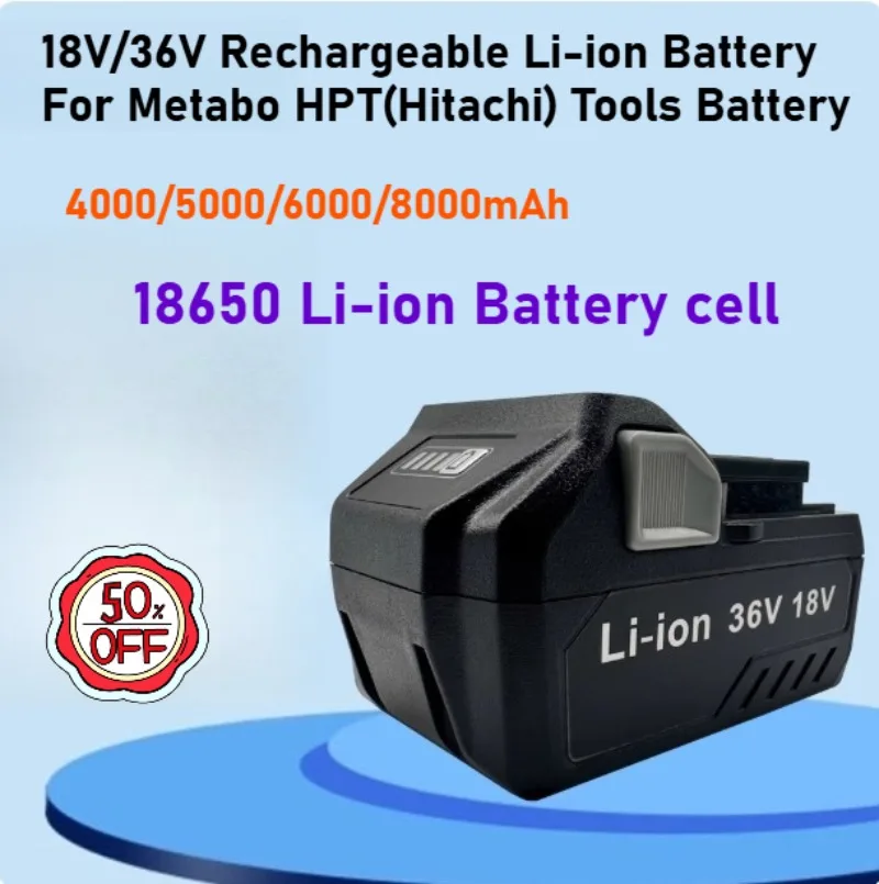 4.0AH-8.0AH 18V/36V Rechargeable Li-ion Battery Pack for Metabo HPT(Hitachi) MultiVolt Battery 371751M 372121M BSL36A18 BSL36B18
4.0AH-8.0AH 18V/36V Rechargeable Li-ion Battery Pack for Metabo HPT(Hitachi) MultiVolt Battery 371751M 372121M BSL36A18 BSL36B18
