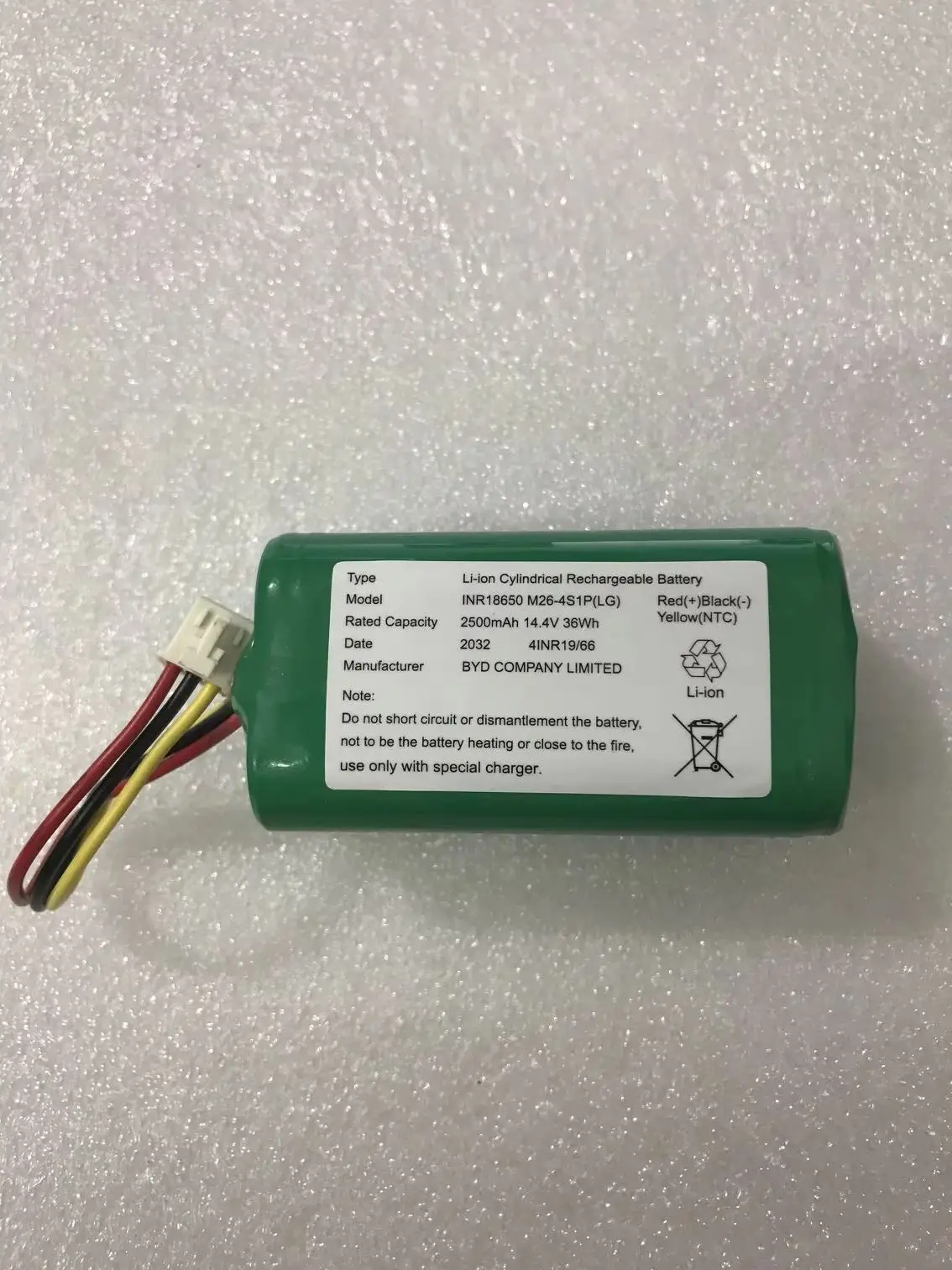 new original Lithium Ion Battery Model Inr18650 M26-4S1P 14.4V 2600mah 2500MAh 36wh
new original Lithium Ion Battery Model Inr18650 M26-4S1P 14.4V 2600mah 2500MAh 36wh