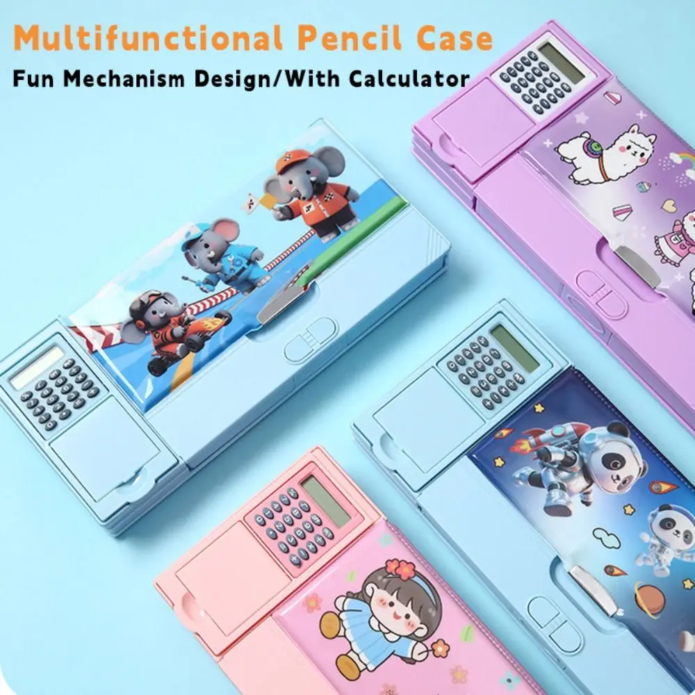 Многофункциональный многофункциональный пенал, двусторонний, забавный дизайн механизма, ящик для хранения канцелярских принадлежностей с калькулятором
Многофункциональный многофункциональный пенал, двусторонний, забавный дизайн механизма, ящик для хранения канцелярских принадлежностей с калькулятором