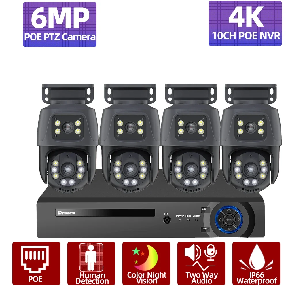 XMEYE 4CH POE PTZ Camera Security System Kit 6mp Outdoor Color Night Vision 10CH 4K POE NVR System with Dual Lens IP Camera Set
XMEYE 4CH POE PTZ Camera Security System Kit 6mp Outdoor Color Night Vision 10CH 4K POE NVR System with Dual Lens IP Camera Set