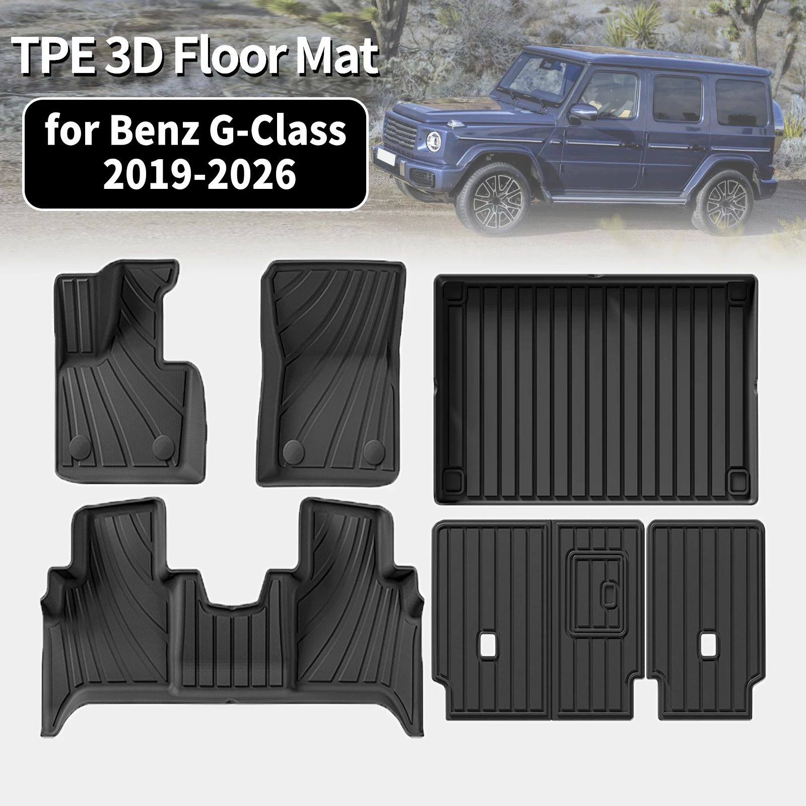 for Benz G Class/G500/G550/AMG G63 W463A 2019-2026 LHD Eco-Friendly TPE Car Floor & Trunk Mats, Non-Slip Dustproof (Not For RHD)
for Benz G Class/G500/G550/AMG G63 W463A 2019-2026 LHD Eco-Friendly TPE Car Floor & Trunk Mats, Non-Slip Dustproof (Not For RHD)