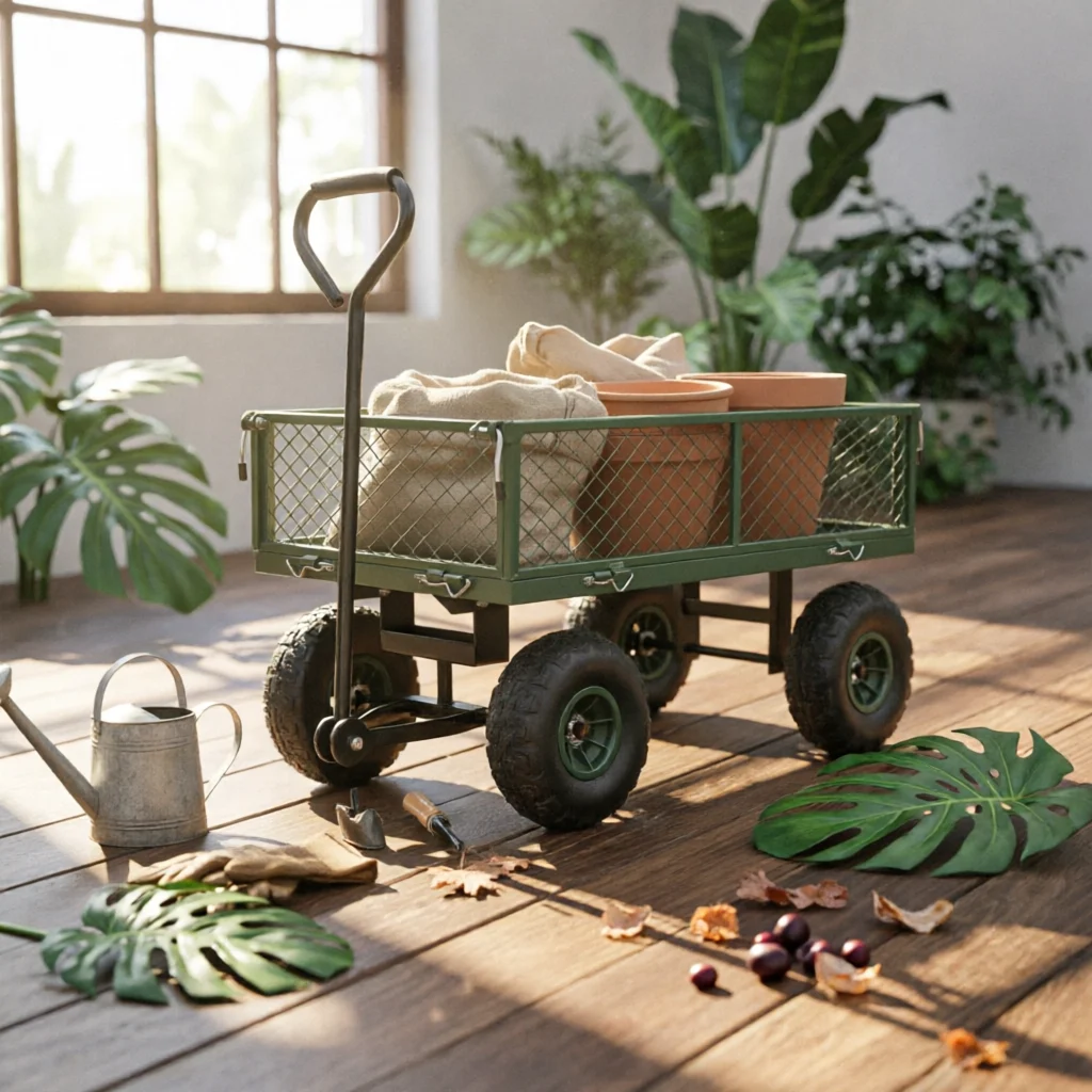Four-Wheel Utility Wagon Metal Frame Mesh-Side Utility Wagon Green Heavy Duty
Four-Wheel Utility Wagon Metal Frame Mesh-Side Utility Wagon Green Heavy Duty