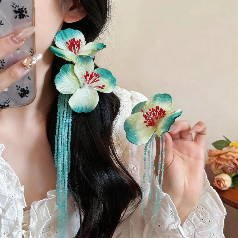2 Pcs Gradient Green Flower Hair Clips Women Retro Glass Beaded Tassel Barrettes Wedding Dating Hanfu Hair Accessories Sets K
2 Pcs Gradient Green Flower Hair Clips Women Retro Glass Beaded Tassel Barrettes Wedding Dating Hanfu Hair Accessories Sets K