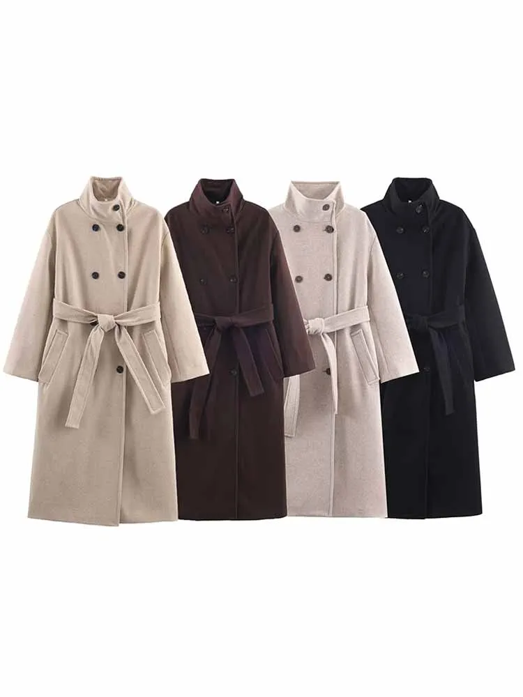 Женское зимнее модное теплое пальто с длинными рукавами, высоким воротником, двубортное, свободного кроя, с декоративным поясом, повседневное
Женское зимнее модное теплое пальто с длинными рукавами, высоким воротником, двубортное, свободного кроя, с декоративным поясом, повседневное