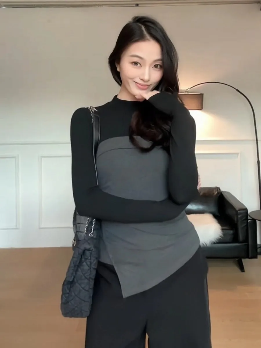 Korean Style Long Sleeve T-Shirt Women's Spring New Slimming Color Block Top Casual Comfortable Breathable Moisture Wicking
Korean Style Long Sleeve T-Shirt Women's Spring New Slimming Color Block Top Casual Comfortable Breathable Moisture Wicking