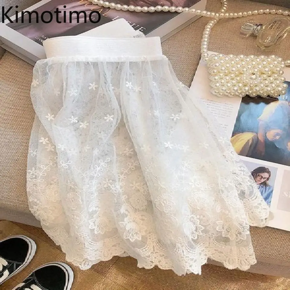 Kimotimo Y2k кружевная юбка женская в корейском стиле с эластичной резинкой на талии прозрачная сетка мини-юбки трапециевидной формы летние милые перекрытые Falda Mujer
Kimotimo Y2k кружевная юбка женская в корейском стиле с эластичной резинкой на талии прозрачная сетка мини-юбки трапециевидной формы летние милые перекрытые Falda Mujer