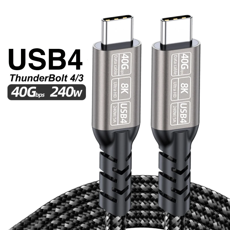 8K USB 4 Thunderbolt 4/3 Кабель 40 Гбит/с Тип C TO USB-C Кабель PD240W Тип-c Кабель для быстрой зарядки для Macbook iPad к монитору ноутбука
8K USB 4 Thunderbolt 4/3 Кабель 40 Гбит/с Тип C TO USB-C Кабель PD240W Тип-c Кабель для быстрой зарядки для Macbook iPad к монитору ноутбука