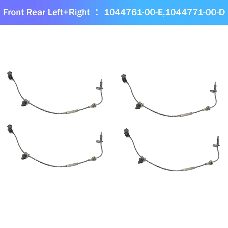 4Pcs Front Rear Left+Right Wheel Speed Sensor 1044761-00-E,1044771-00-D Parts For Tesla Model 3 2017- Model Y 2019-
4Pcs Front Rear Left+Right Wheel Speed Sensor 1044761-00-E,1044771-00-D Parts For Tesla Model 3 2017- Model Y 2019-