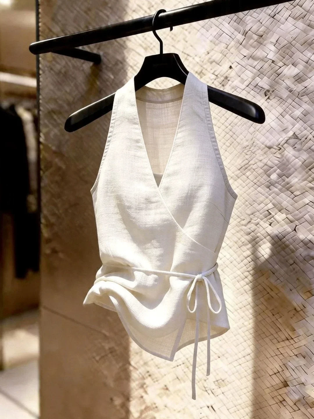 Elegant V-Neck Waist-Cinched Sleeveless Vest Stylish Slim Fit Summer New Women's Fashion High Waist Tie Design Top
Elegant V-Neck Waist-Cinched Sleeveless Vest Stylish Slim Fit Summer New Women's Fashion High Waist Tie Design Top