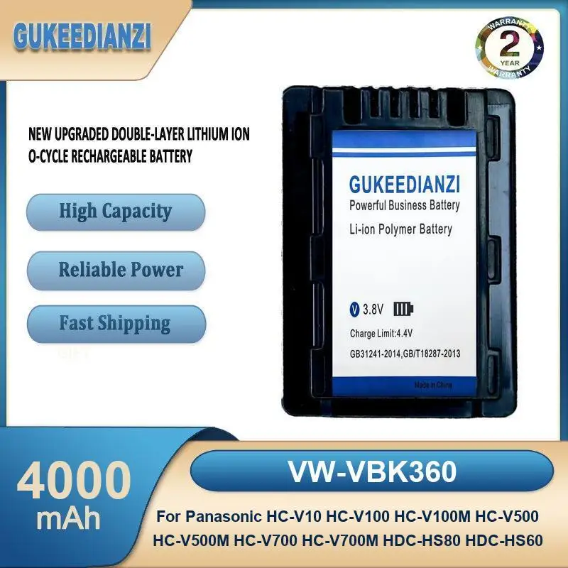 Battery For Panasonic SDR-SD600 SD700 H80S HMC73MC HDC-HS20 SDR-H40 SDR-H48 HDC-TM20 VW-VBG130 VW-VBG070 DMC-SZ3GK SZ9 XS1 FH10
Battery For Panasonic SDR-SD600 SD700 H80S HMC73MC HDC-HS20 SDR-H40 SDR-H48 HDC-TM20 VW-VBG130 VW-VBG070 DMC-SZ3GK SZ9 XS1 FH10