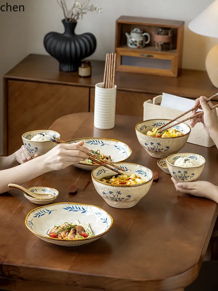 A8 retro high-end bowl and plate set for 2 people ceramic bowls and dishes for home use
A8 retro high-end bowl and plate set for 2 people ceramic bowls and dishes for home use
