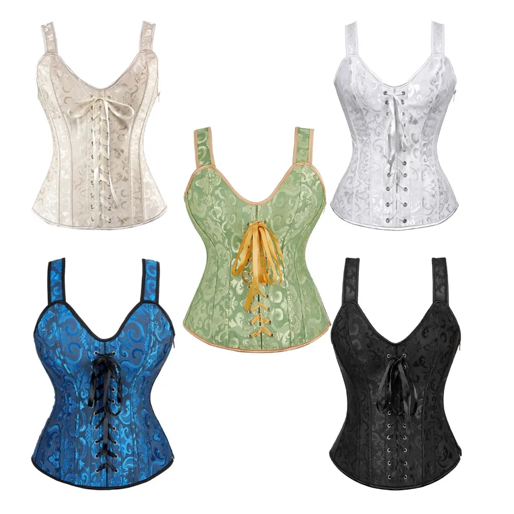 Corset Tops with Straps Sexy Plus Size Gothic Vintage Overbust Corset and Bustier Burlesque Lingerie 
Corset Tops with Straps Sexy Plus Size Gothic Vintage Overbust Corset and Bustier Burlesque Lingerie