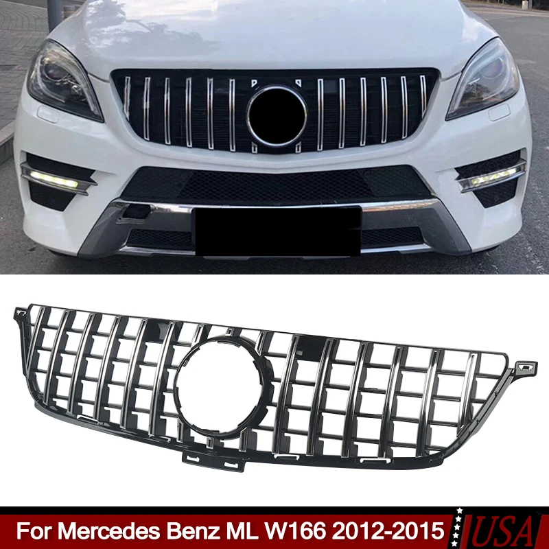 GT R Front Grill Chrome with Black For Mercedes Benz W166 ML-CLASS Facelift 2012-2015 Racing Grille Without Camera Hole Magickit
GT R Front Grill Chrome with Black For Mercedes Benz W166 ML-CLASS Facelift 2012-2015 Racing Grille Without Camera Hole Magickit