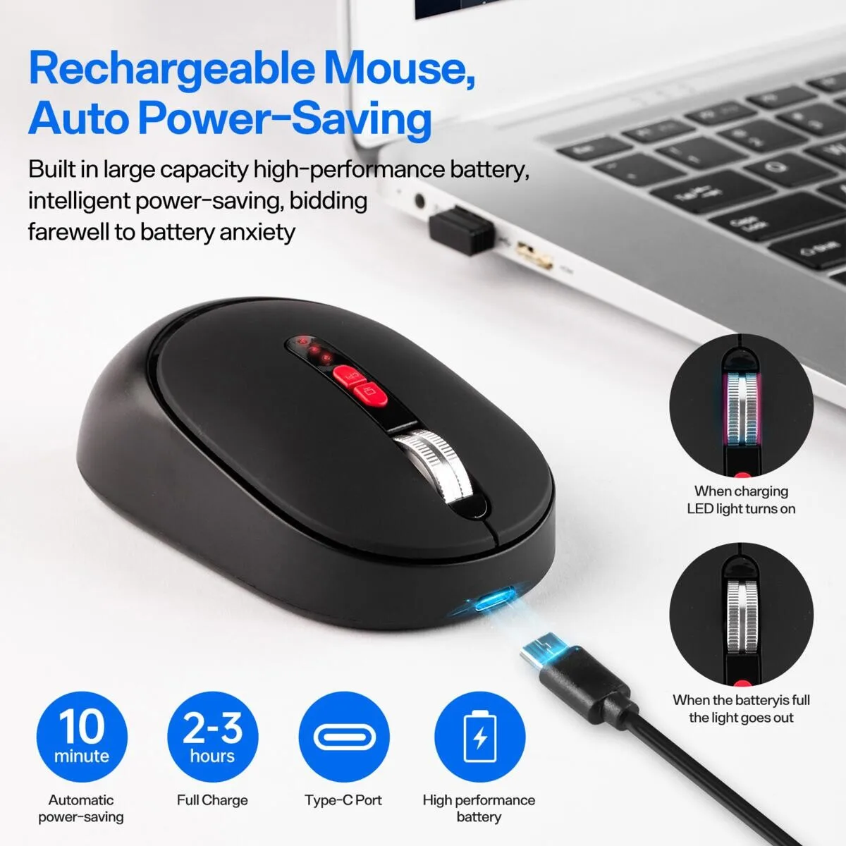 Tri-Mode Wireless Mouse 2.4G+Bluetooth Dual USB Type-C Port Rechargeable Power Display Ergonomic Mice for PC Laptop Tablet Phone
Tri-Mode Wireless Mouse 2.4G+Bluetooth Dual USB Type-C Port Rechargeable Power Display Ergonomic Mice for PC Laptop Tablet Phone
