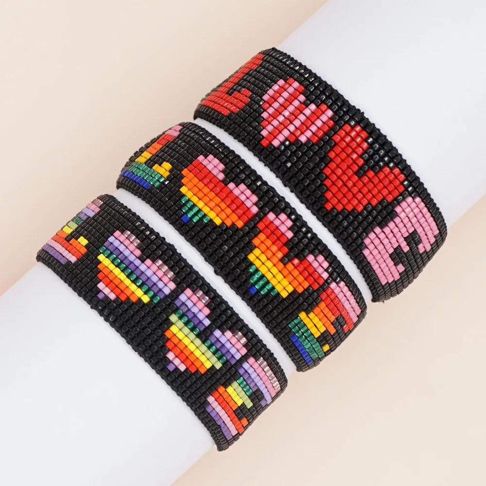 ZGMXR Rice bead bracelet Hand-woven Geometry Heart shape Rainbow LOVE Gradient color Adjustable Fashion Bohemia Beaded bracelet
ZGMXR Rice bead bracelet Hand-woven Geometry Heart shape Rainbow LOVE Gradient color Adjustable Fashion Bohemia Beaded bracelet