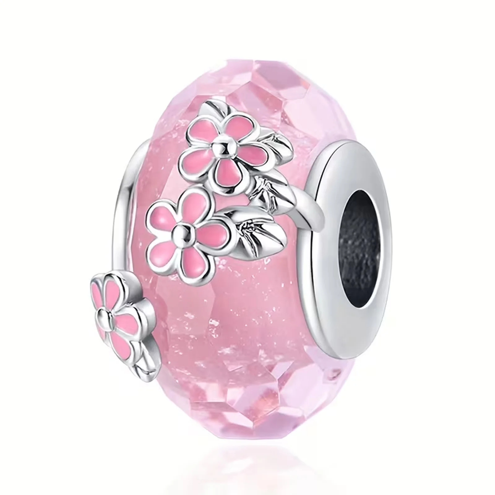 Original 925 silver floral glass bead pink pendant, suitable for DIY bracelets, necklaces, birthday jewelry gifts
Original 925 silver floral glass bead pink pendant, suitable for DIY bracelets, necklaces, birthday jewelry gifts